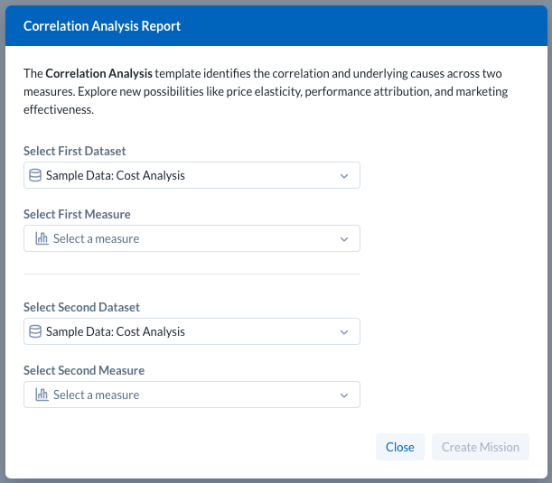 Correlation Analysis template